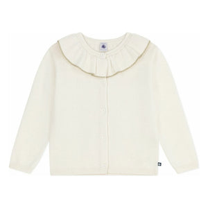 Petit Bateau - Wool Sparkly Collar Sweater Vest | Ecru