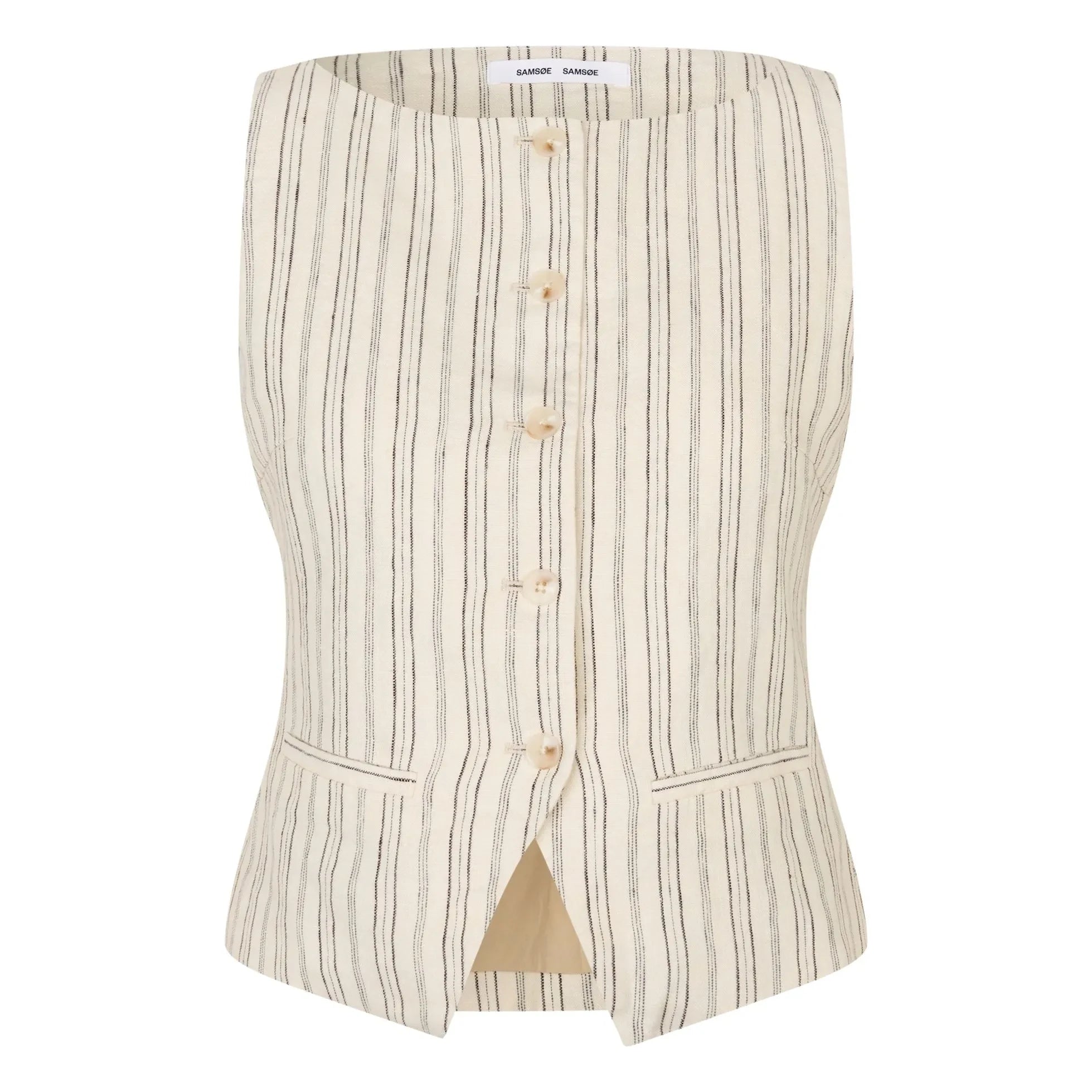 Samsoe Samsoe - Saloves Linen and Cotton Vest | Cream