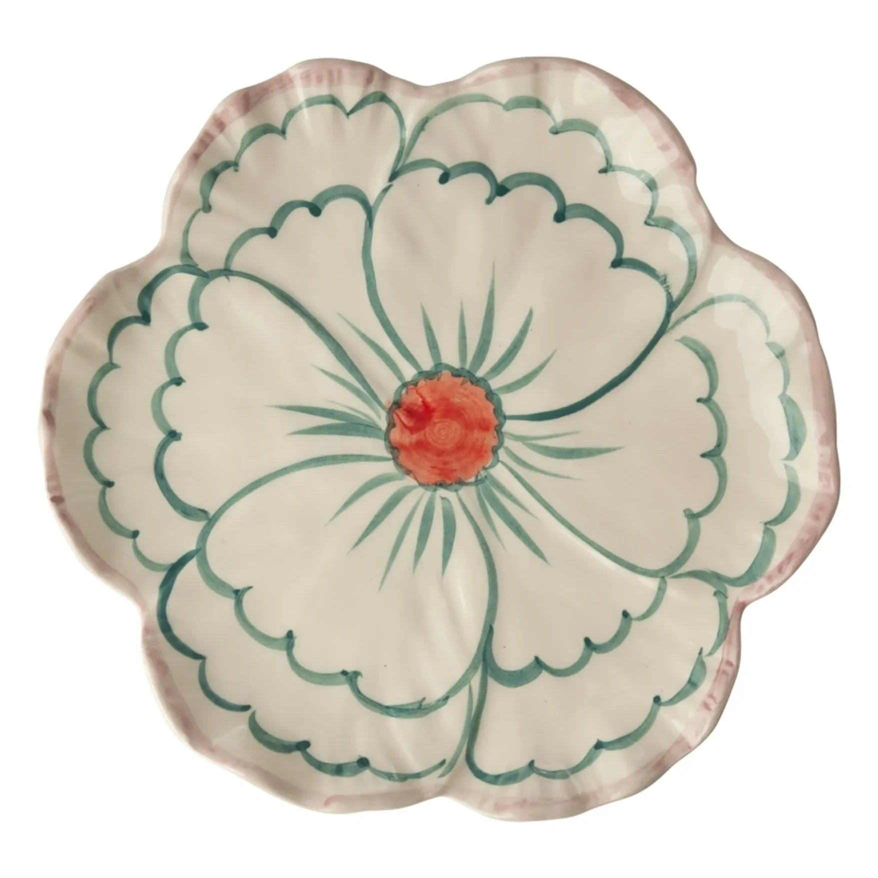 Rice - Fleur Ceramic Dessert Plate | Green