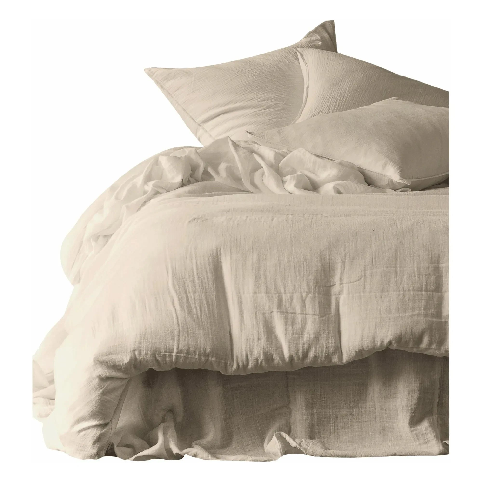 Haomy - Mykonos Cotton Gingham Duvet Cover | Chalk