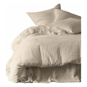 Haomy - Mykonos Cotton Gingham Duvet Cover | Chalk