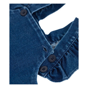 Petit Bateau - Denim Ruffled Overalls | Denim Blue