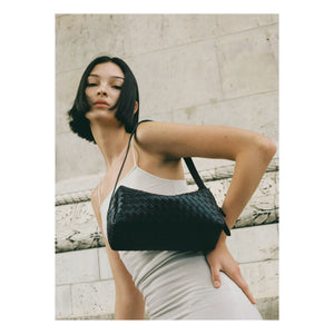 Elleme - Knitted Leather Pencil Case | Black