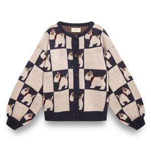 birinit - Les Petits Jackies Merinos Yünlü Hırka | Ekru