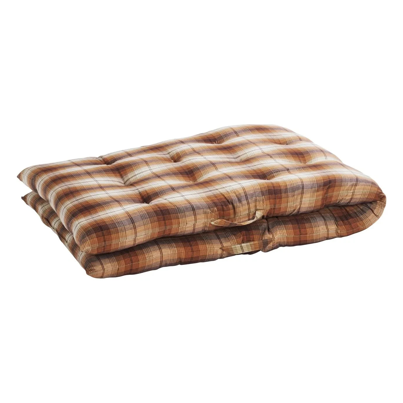 Madam Stoltz - Cotton Checked Bed | Pumpkin