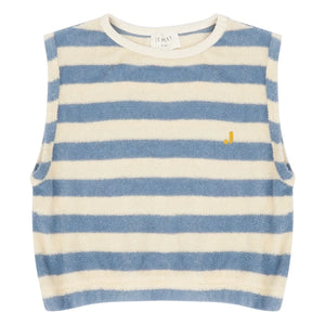 Jenest - Striped Organic Cotton Sleeveless T-Shirt for Kids | Blue