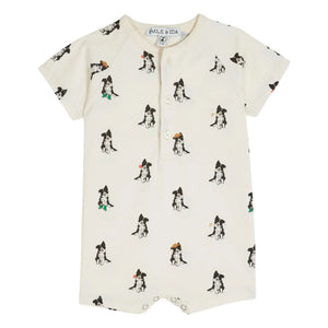Emile et Ida - Border Collie Organic Cotton Romper | Cream