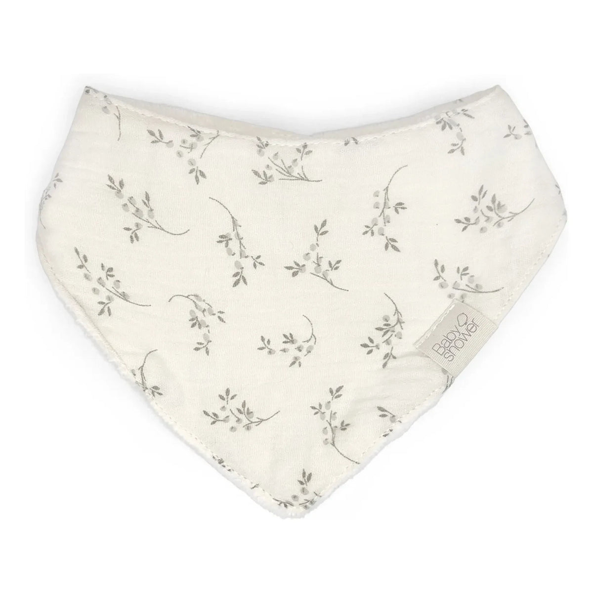 Babyshower - Bib Bandana Olive Bloom | Ecru