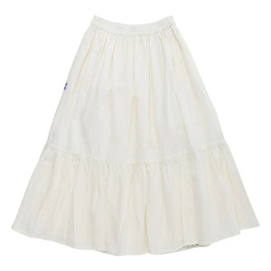 Maison Mangostan - Voiles Embroidered Skirt | White