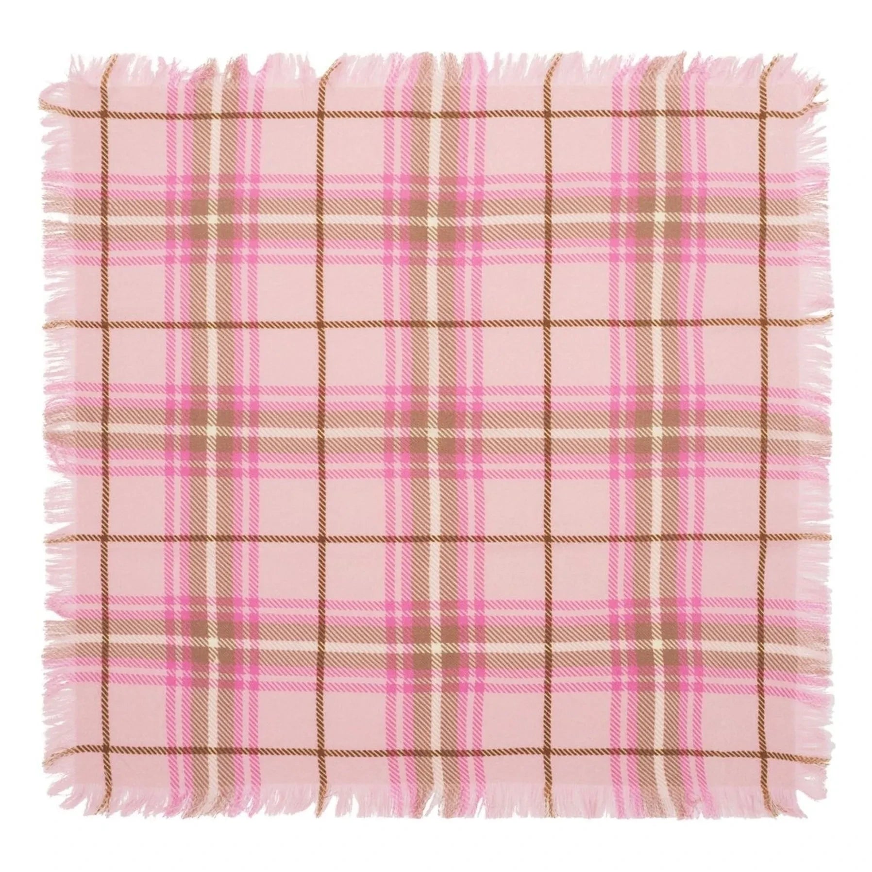 Bompard - Mini Kare Tartan Cashmere Scarf | Cherry Wood