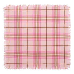 Bompard - Mini Kare Tartan Cashmere Scarf | Cherry Wood