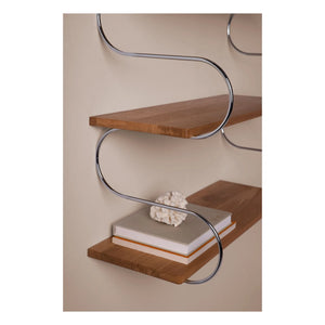 Schneid Studio - Onda Oak Shelf | Chrome