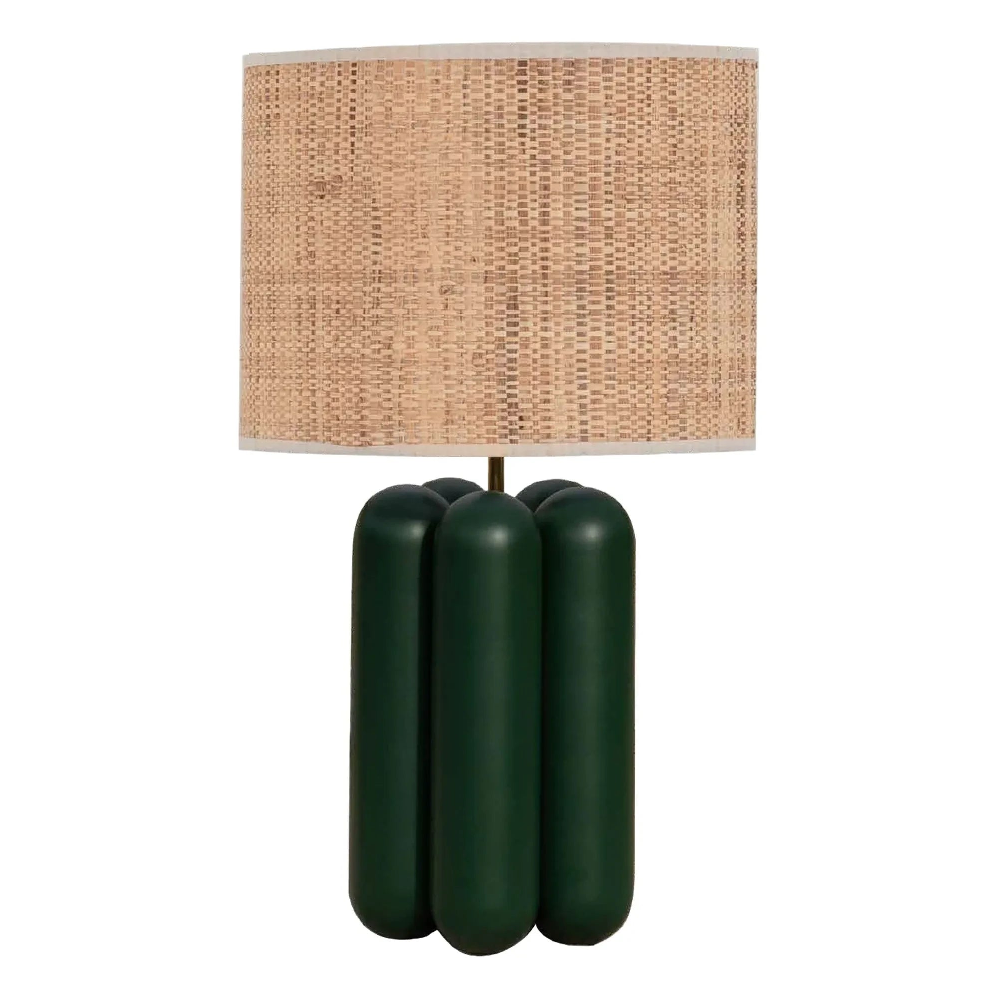 Cosin - Raffia Lampshade Table Lamp Charlotte | Dark Green
