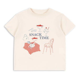 Konges Sløjd - Famo Snack Time Organic Cotton T-Shirt | Cream