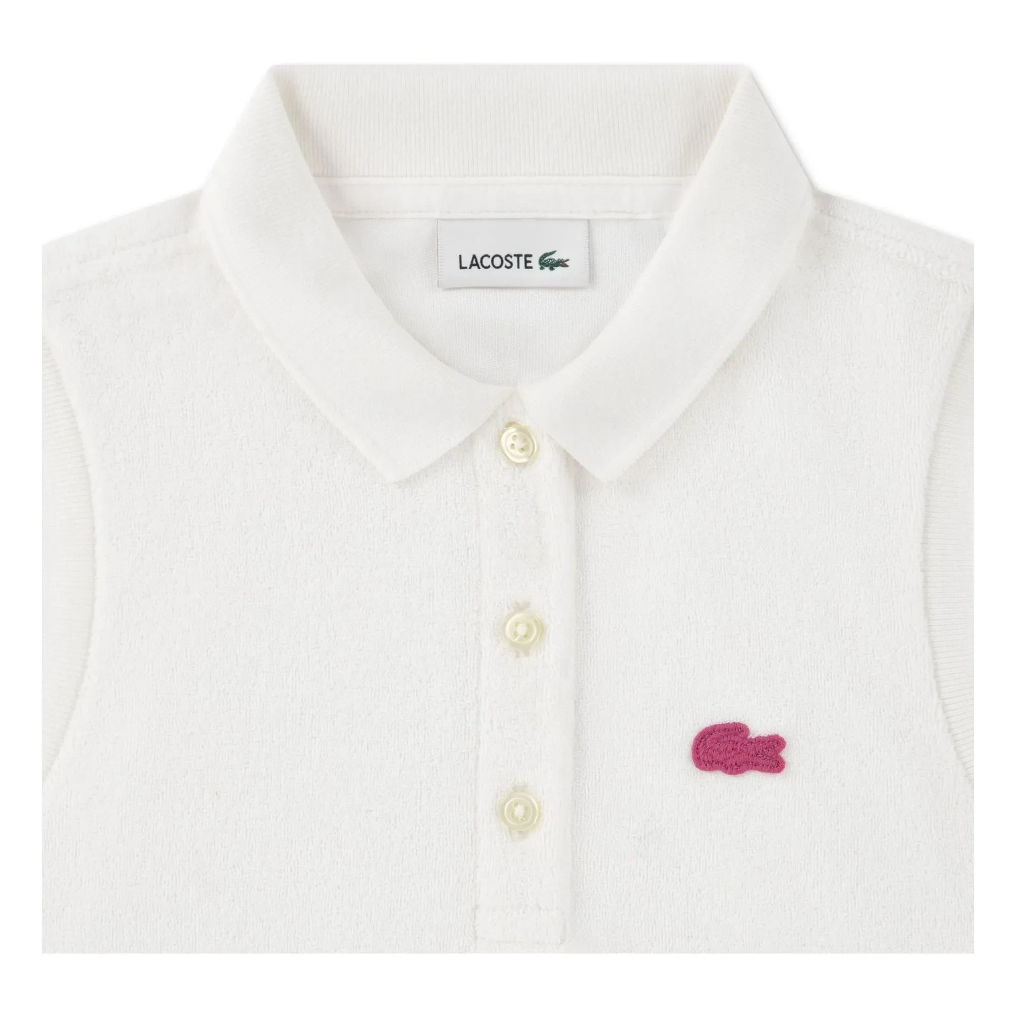 Lacoste - Organic Cotton Logo Sleeveless Polo Shirt | Off White