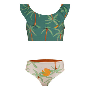 Pepita & Me - Ilana Palm Ruffled Swimsuit | Green