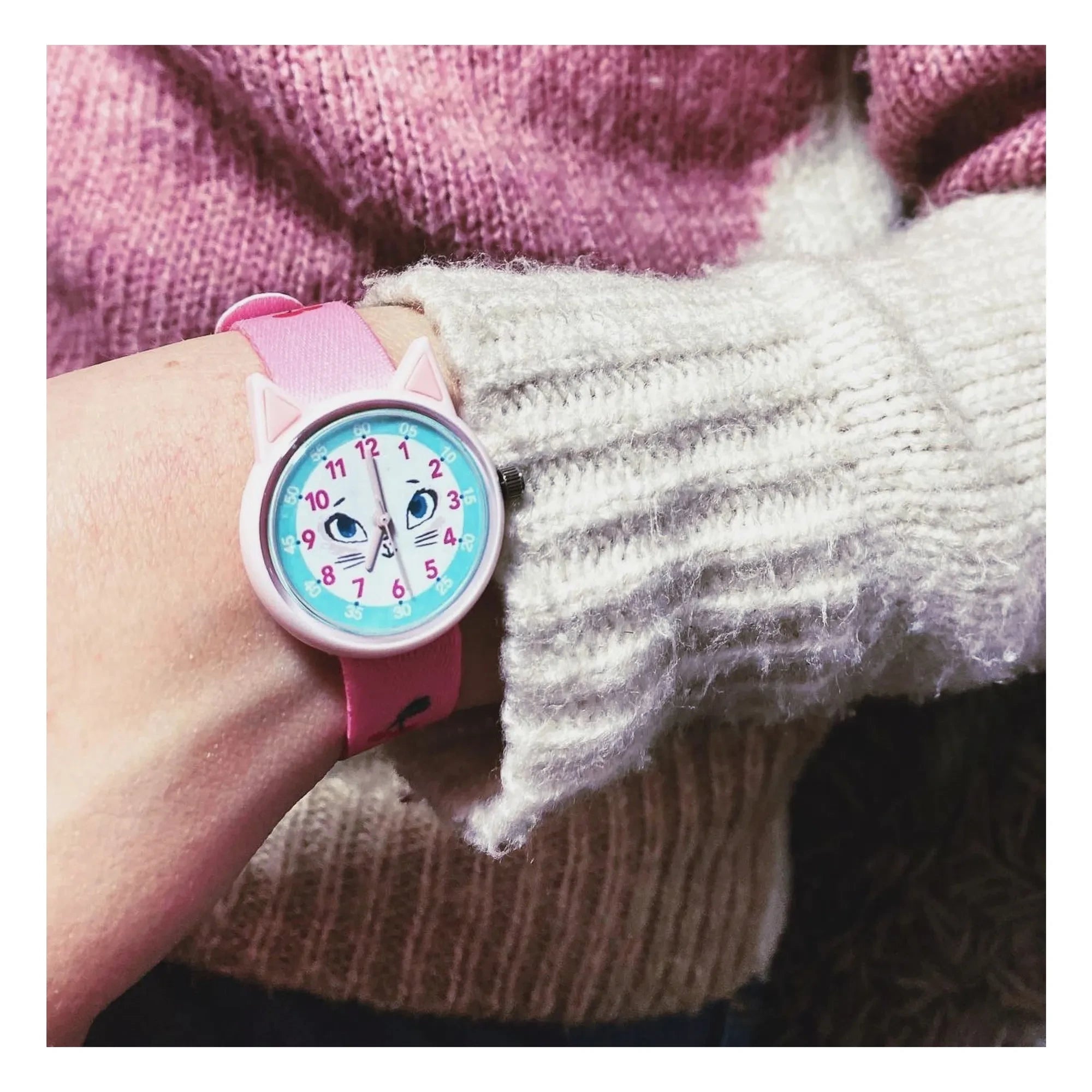 Djeco - TICLOCK - Cat Clock | Pink