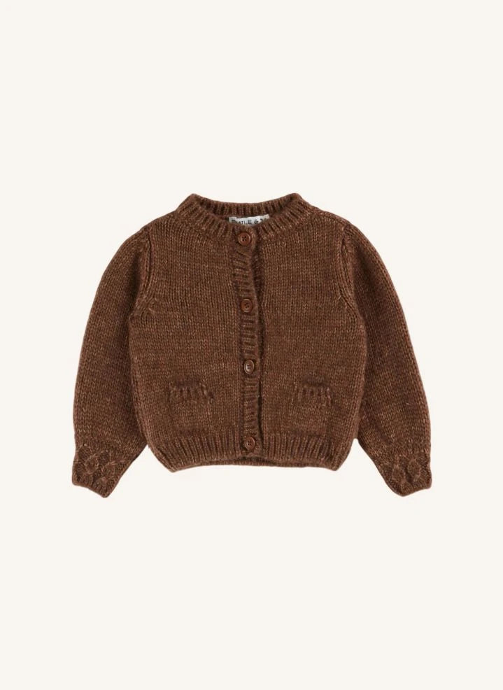 Emile et Ida - Doudou Merinos Wool Cardigan | Brown