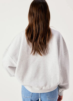 American Vintage - Baptown Pamuklu Sweatshirt | Gri melanj