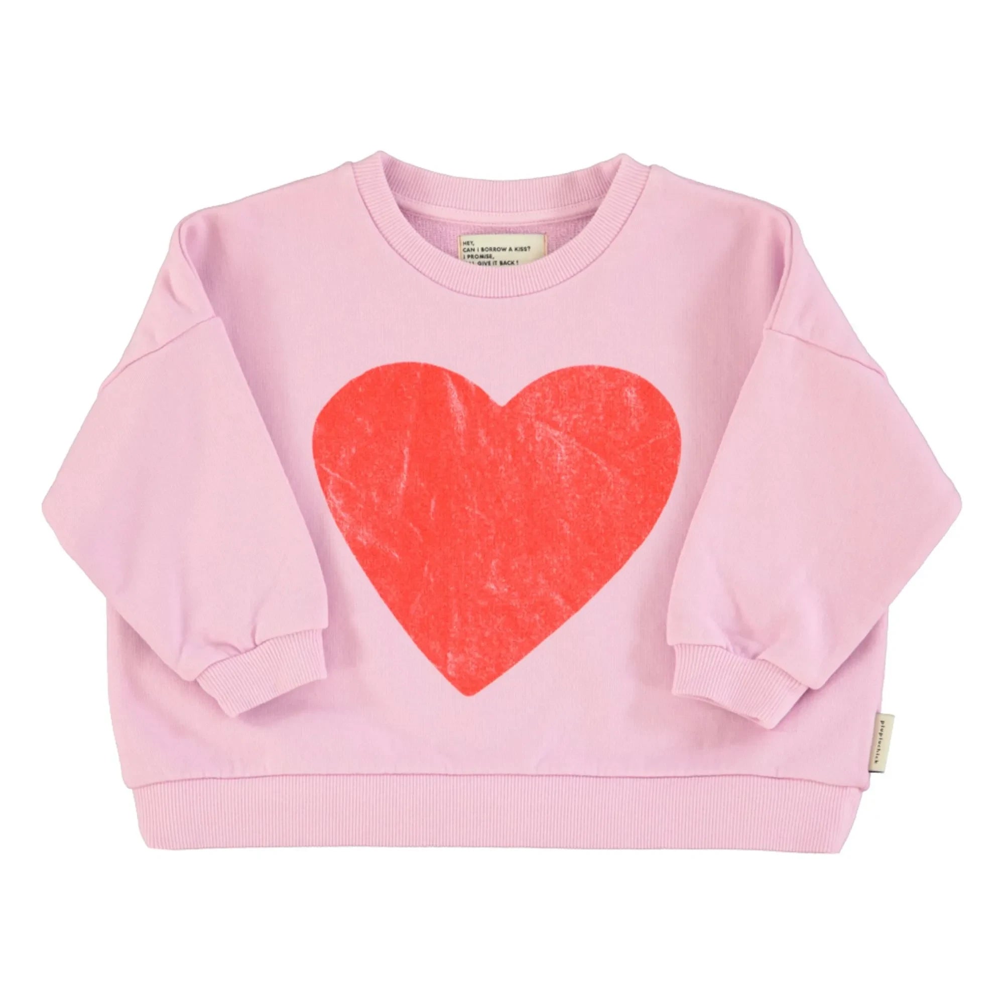 Piupiuchick - Organic Cotton Love Sweatshirt | Pink