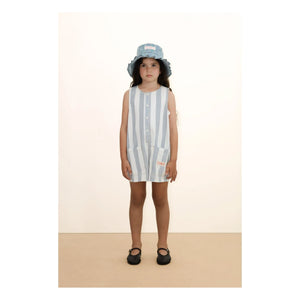 Tinycottons - Blue Thin Striped Twill Romper