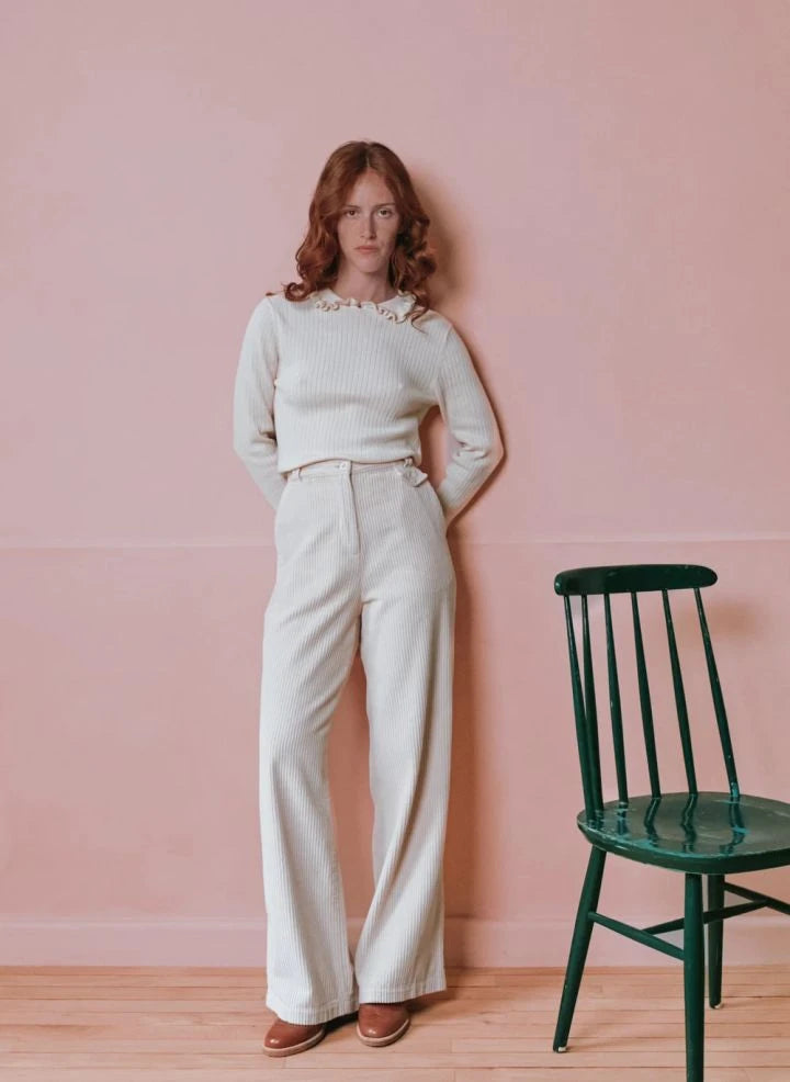 Emile et Ida - Eliane Crochet Sweater | Ecru