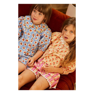 Hello Simone - Pia Çiçekli Bluz | Mavi
