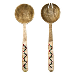 Madam Stoltz - Wooden Salad Servers | Light-colored Wood