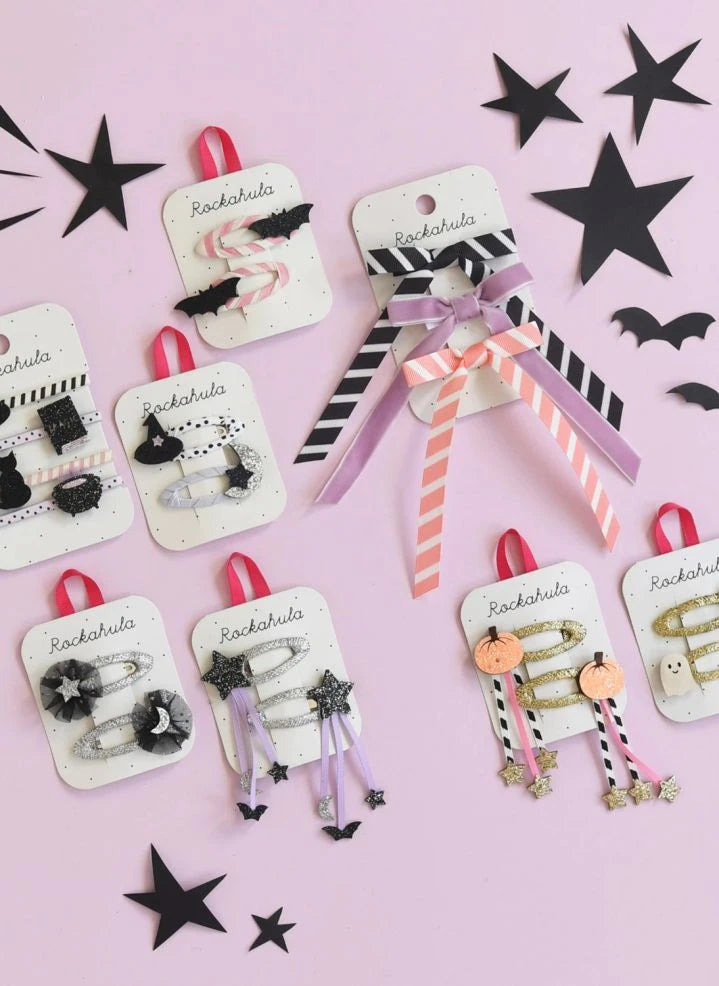 Rockahula Kids - 4-piece Little Witches Glitter Hair Clip Set | Black
