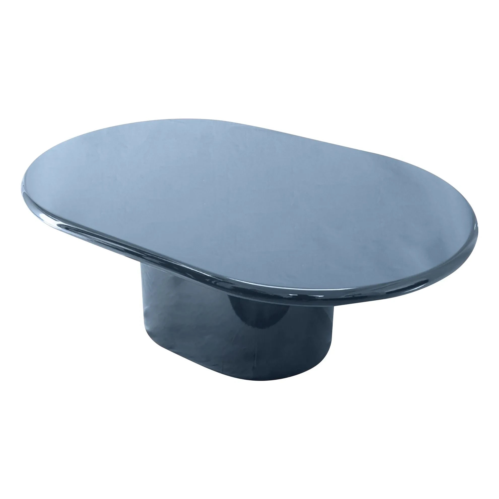 House of Capricorn - Amendoeira lacquered wooden coffee table | Petrol blue