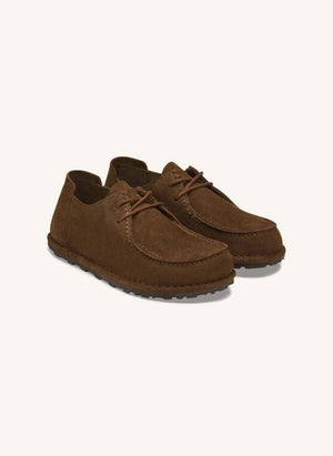 BIRKENSTOCK - Utti Lace-up Suede Loafer | Dark Brown