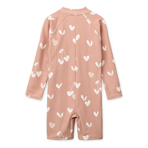 Liewood - Max Hearts Recycled Fibre UV Protection Swimsuit | Pink