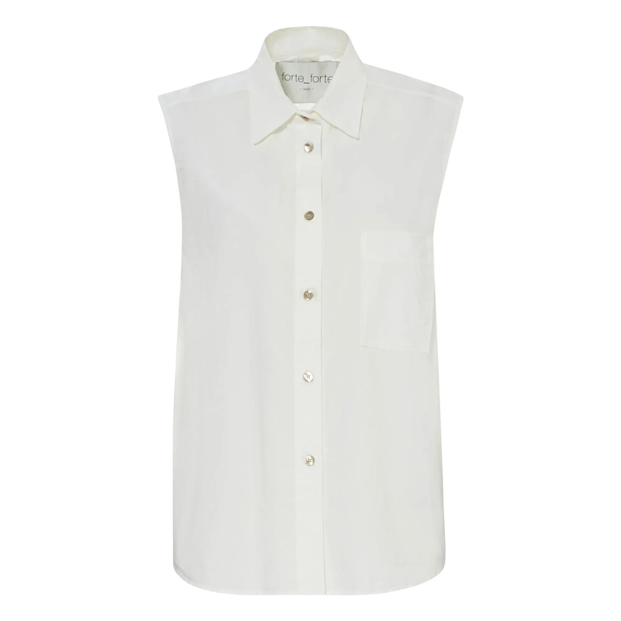 Forte Forte - Cotton Poplin Sleeveless Blouse | White
