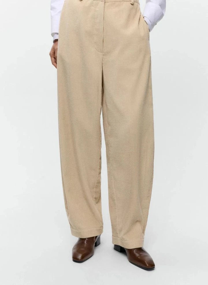 Cordera - Velvet Cotton Pants | Beige