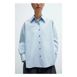 Cordera - Cotton Oversized Shirt | Light Blue