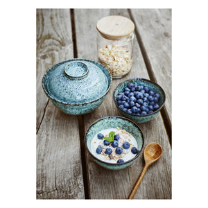 Madam Stoltz - Covered Bowl | Bluish Gray