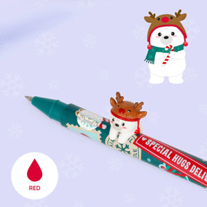 Legami - Set of Two Gel Pens with Animal Ornament - Jingle All the Way