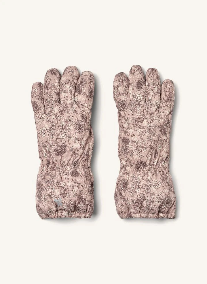 Wheat - Skiski Floral Pattern Ski Gloves | Pink