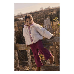 Louise Misha - Flor Kadife Pantolon | Koyu mor