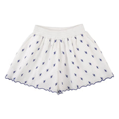 THE LiTTLE POETS - Deolinda Floral Embroidered Shorts | White