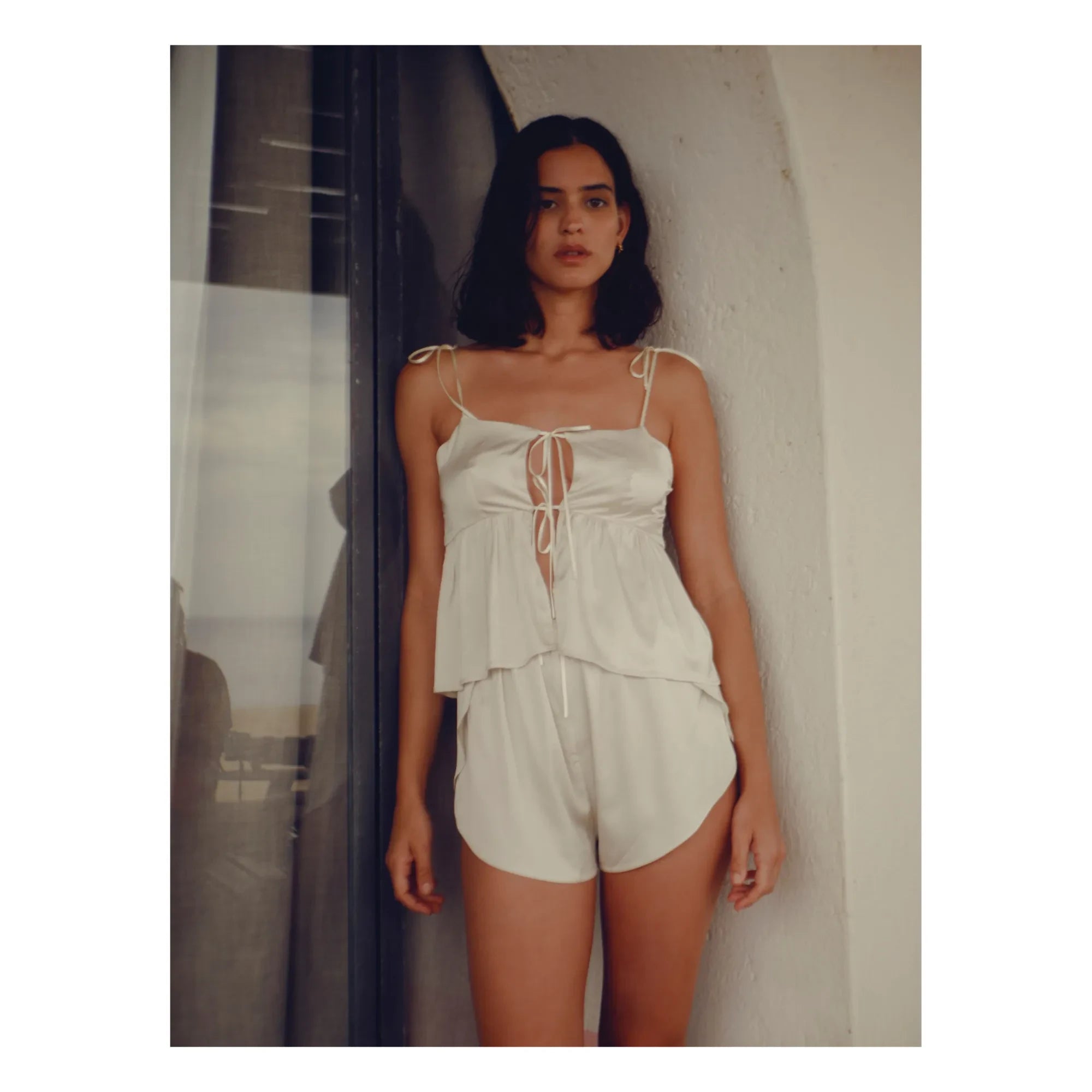 Icone - Romy Satin Top | Beige