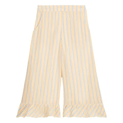 Louise Misha - Loukie Striped Organic Cotton Ruffled Pants | Yellow