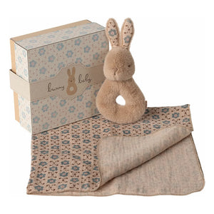 Maileg - Birth Set - Rabbit Rattle and Diaper | Nude