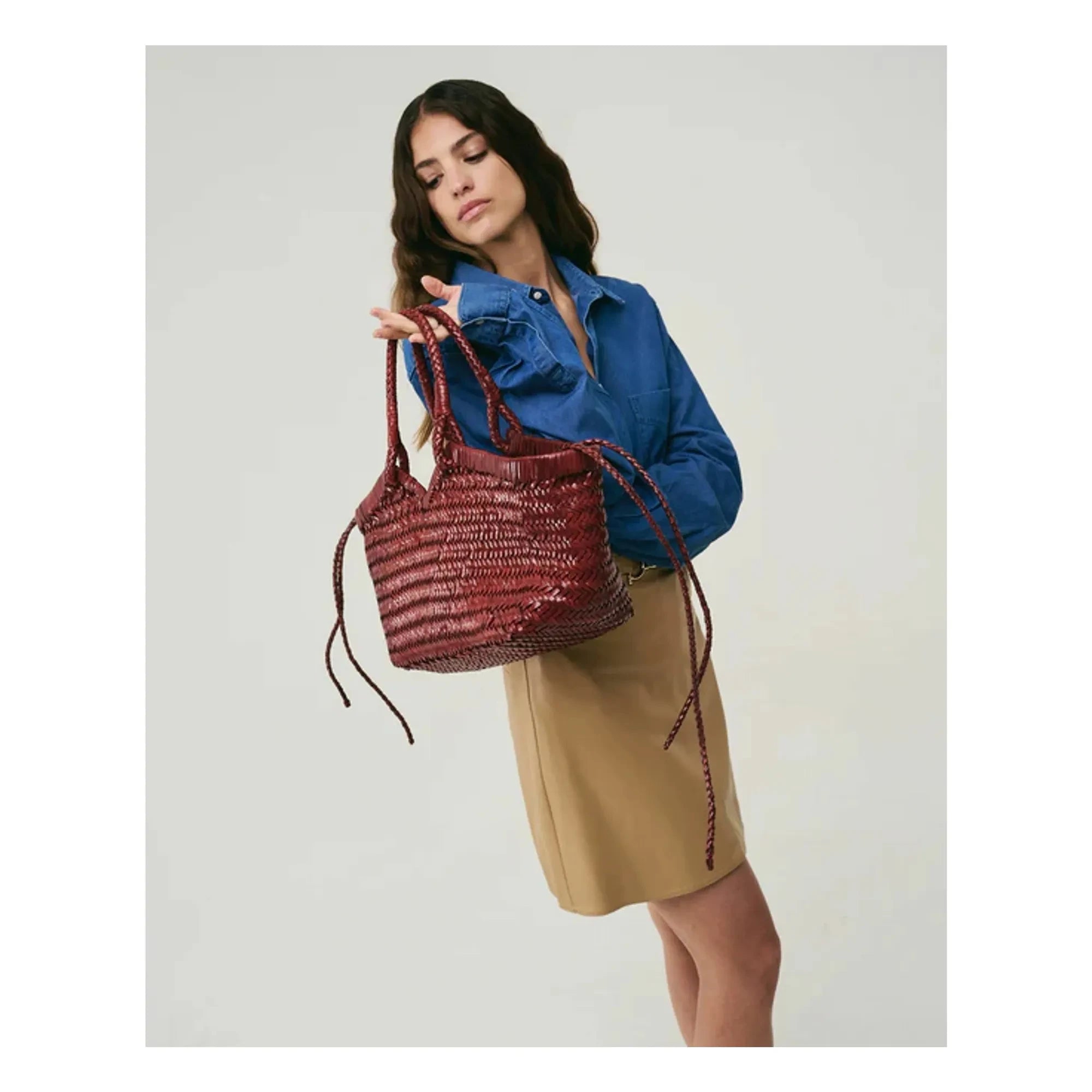 Vipera - Crudelia Leather Tote | Dark Red