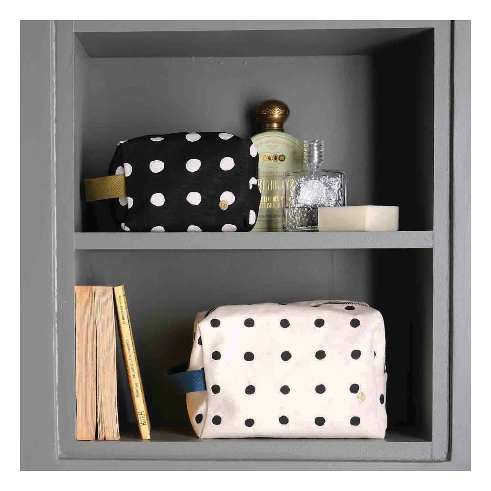 La cerise sur le gâteau - Mia organic cotton polka dot cosmetic bag | Caviar