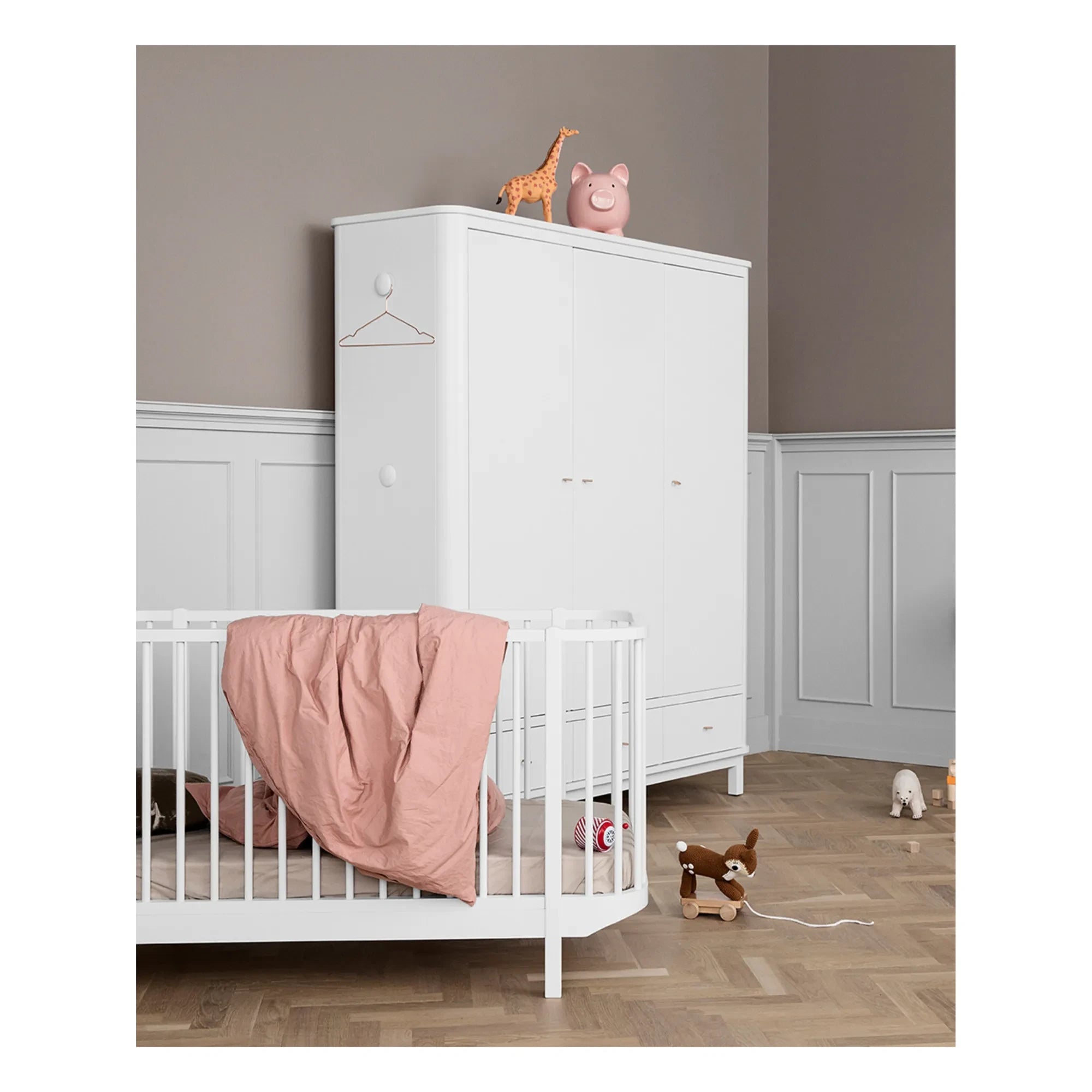 Oliver Furniture - 3-Door Birch Wardrobe 204 x 168 cm | White
