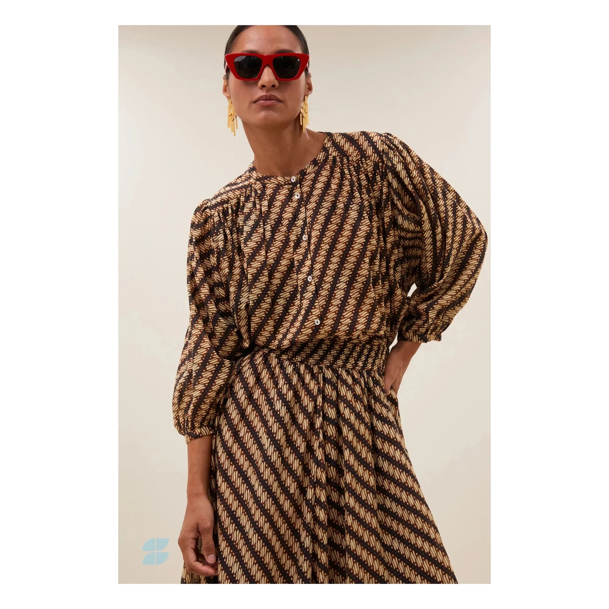 By Bar - Becky Organic Cotton Blouse | Brown