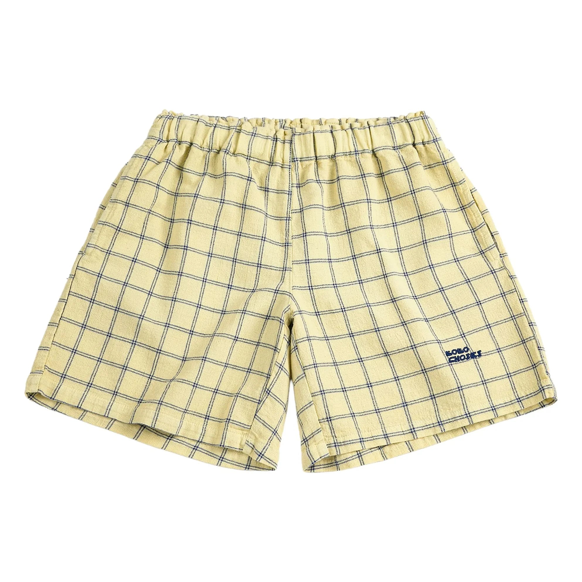 Bobo Choses - Organic Cotton Checked Shorts | Yellow
