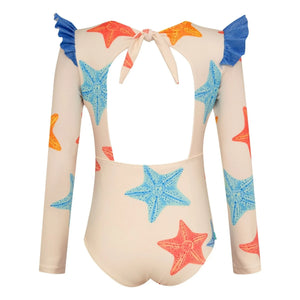Pepita & Me - Wings Star Long Sleeve Swimsuit | Ecru