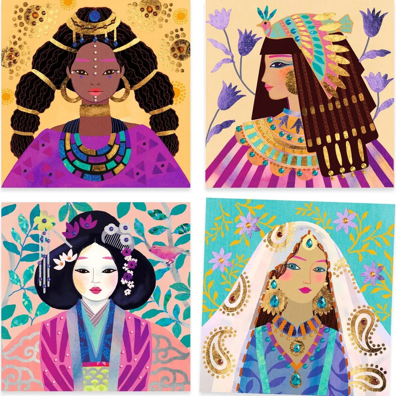 Djeco - Canvas for Metallic Painting - Precious Sets